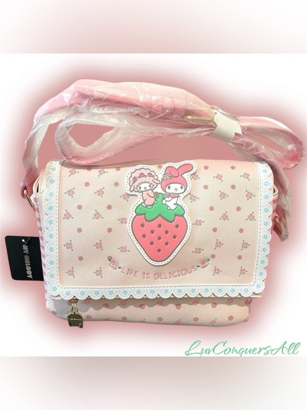 Rare! Sanrio My Melody and My Sweet Piano Strawberry Crossbody Bag